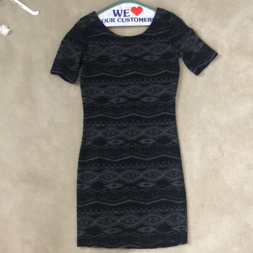 Black and Gray Detailed Dress
